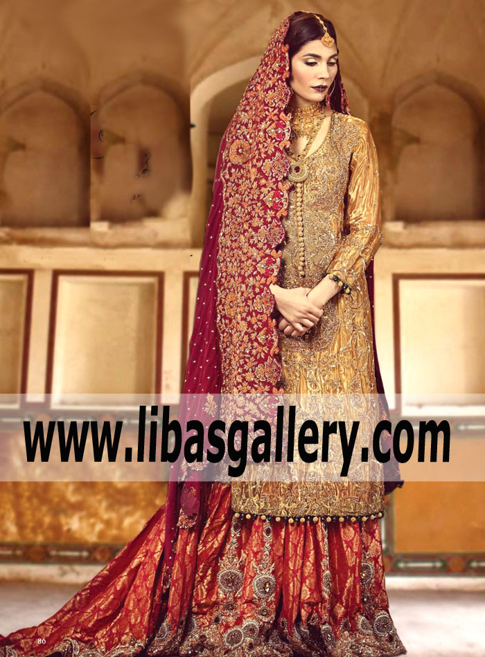 Delicate Old Gold Dahlia Bridal Dress 